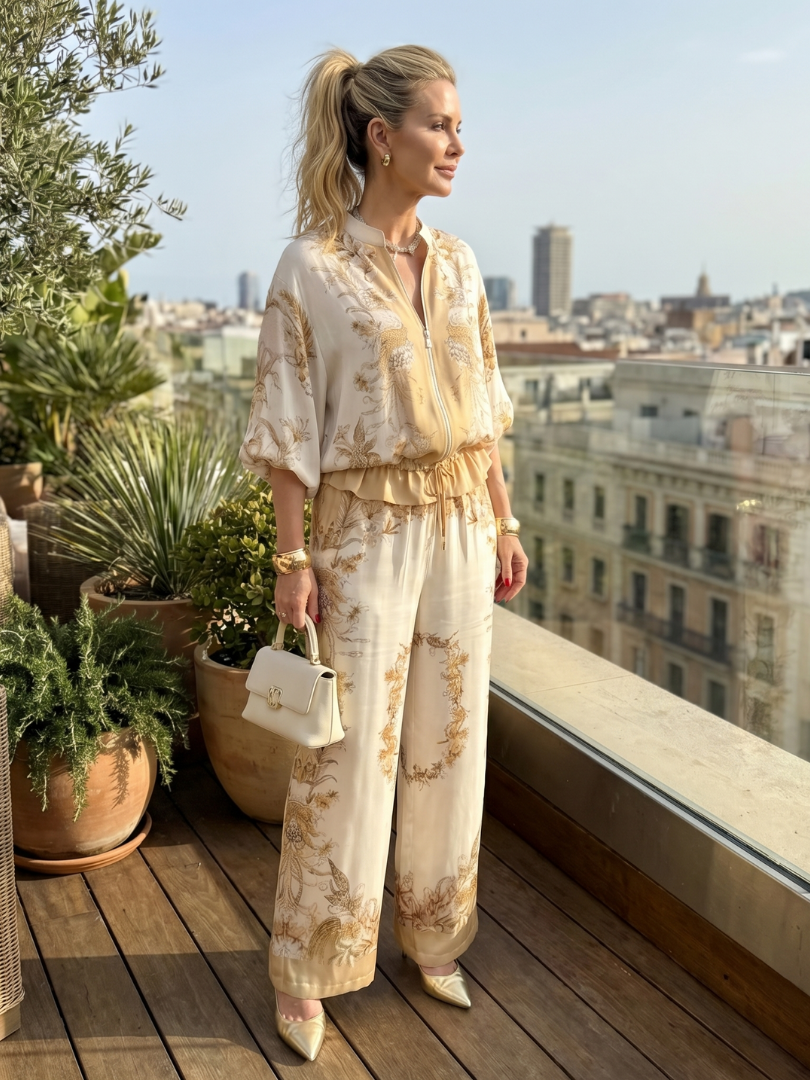 Odette | Women's Printed Wide Leg Set