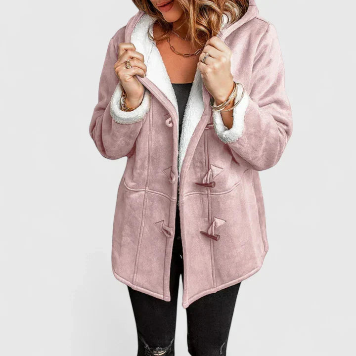 Maeva | Fleece Lined Hooded Toggle Coat