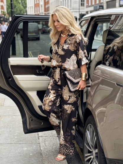 Berthe | Printed Wrap Top Wide-Leg Set