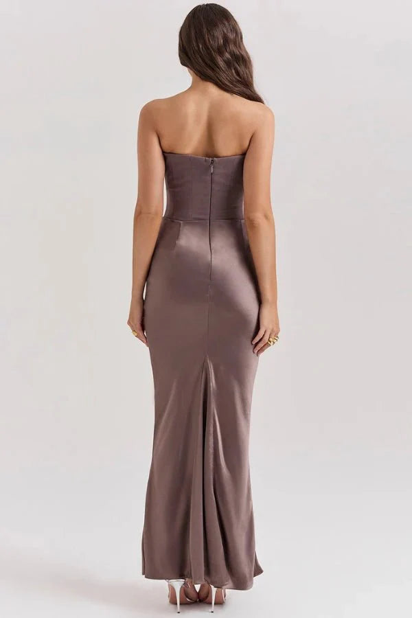 Selvienne | Strapless Satin Formal Gown