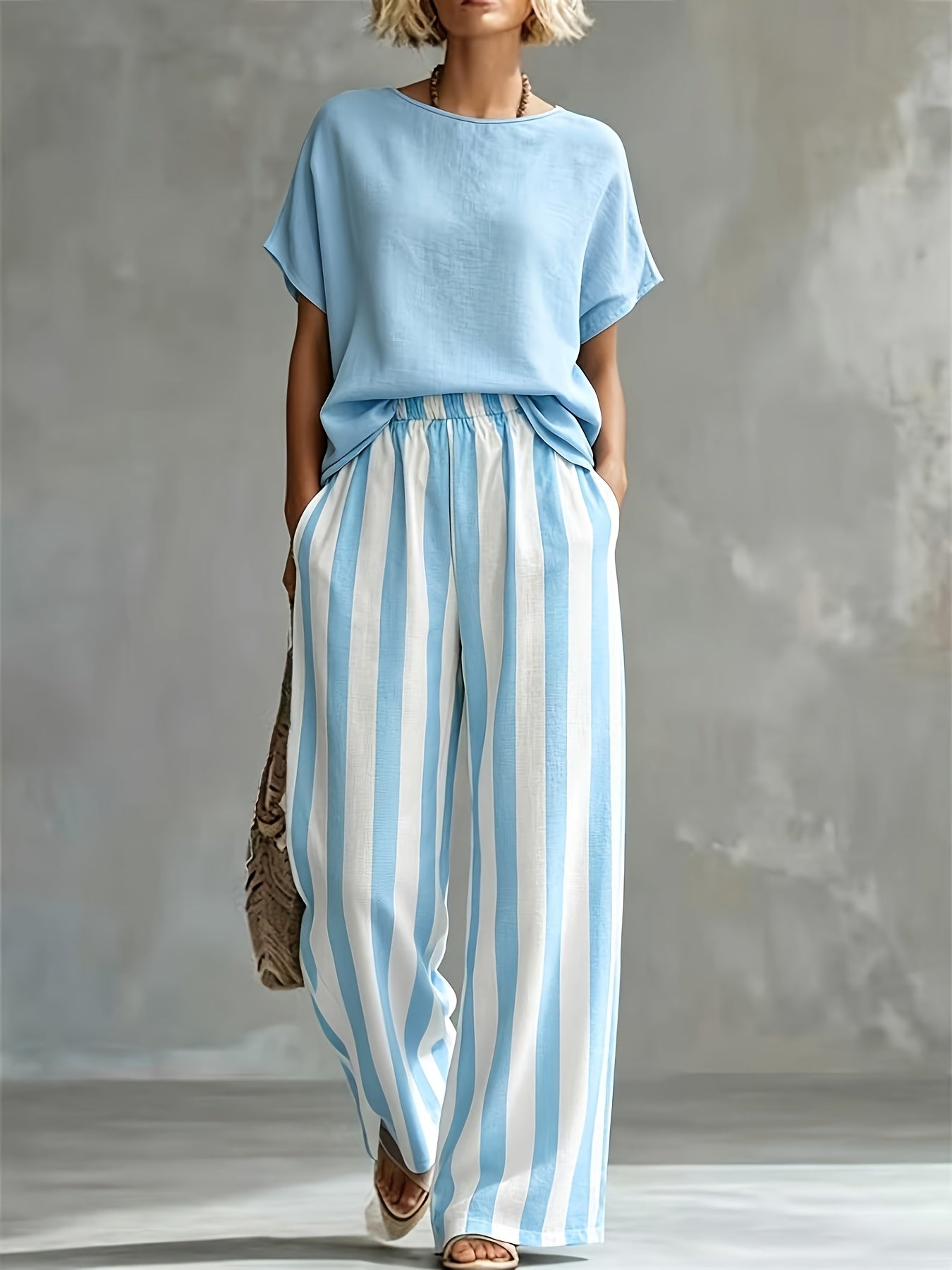 Marguerite | Women's Striped Wide Leg Co-ord Set