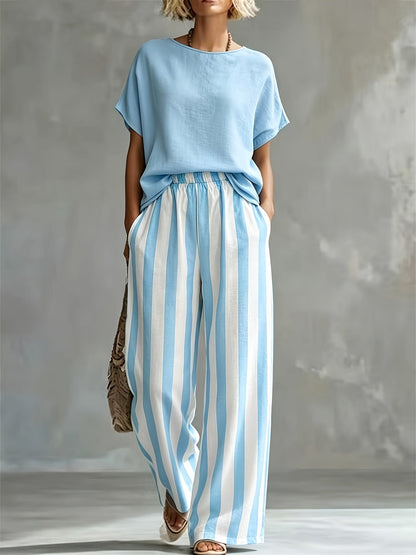 Marguerite | Women's Striped Wide Leg Co-ord Set