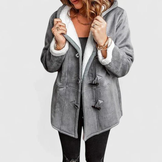 Maeva | Fleece Lined Hooded Toggle Coat