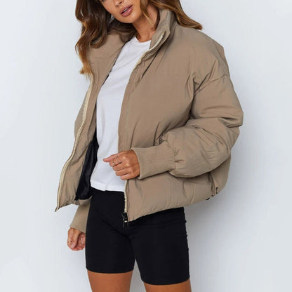 Zuri | Stand Collar Cropped Puffer Jacket