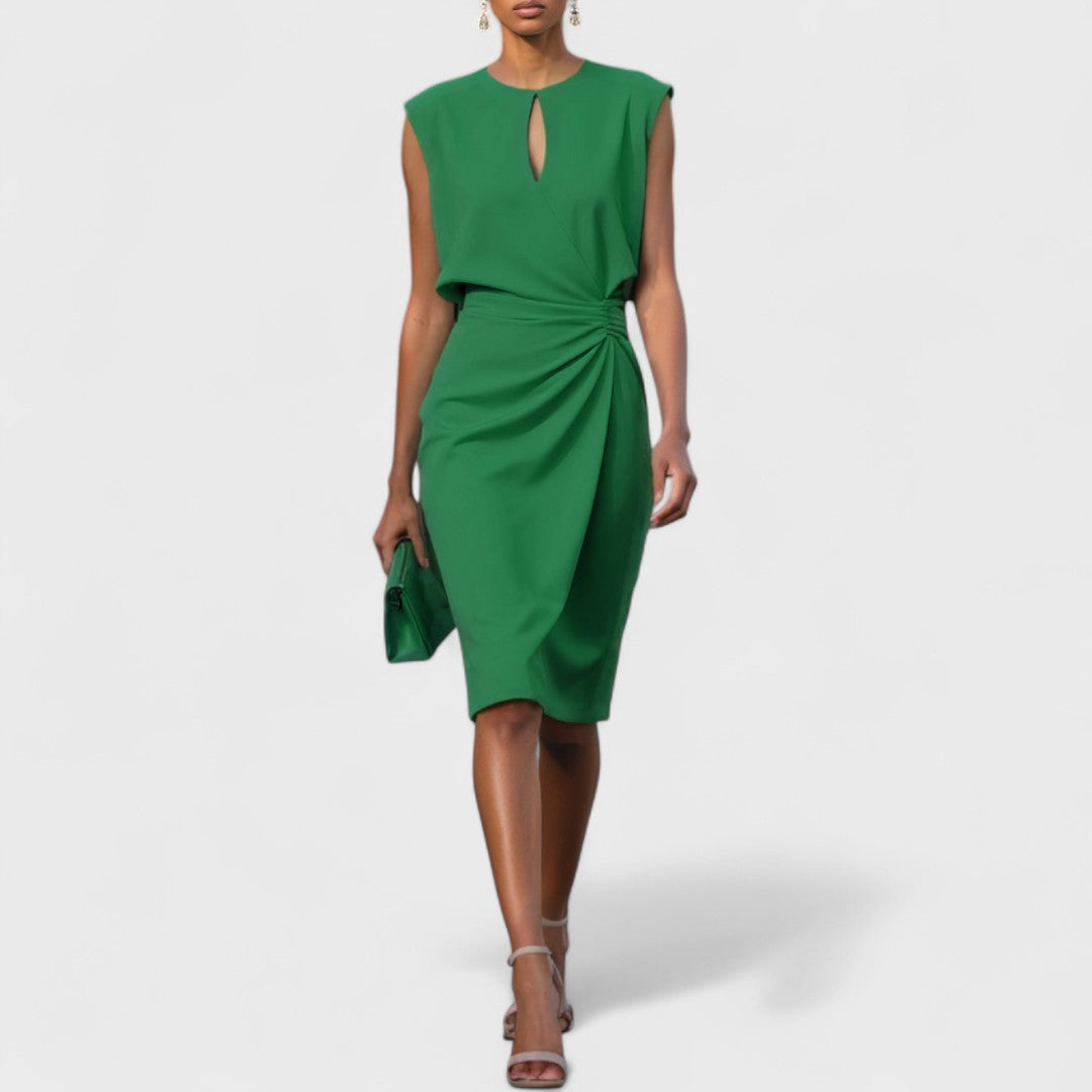 Oriane | Fitted Waist Flowy Midi Dress