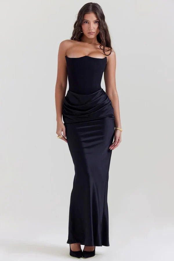 Selvienne | Strapless Satin Formal Gown