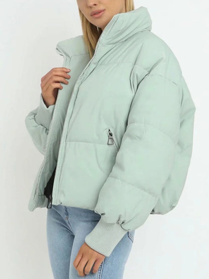 Zuri | Stand Collar Cropped Puffer Jacket