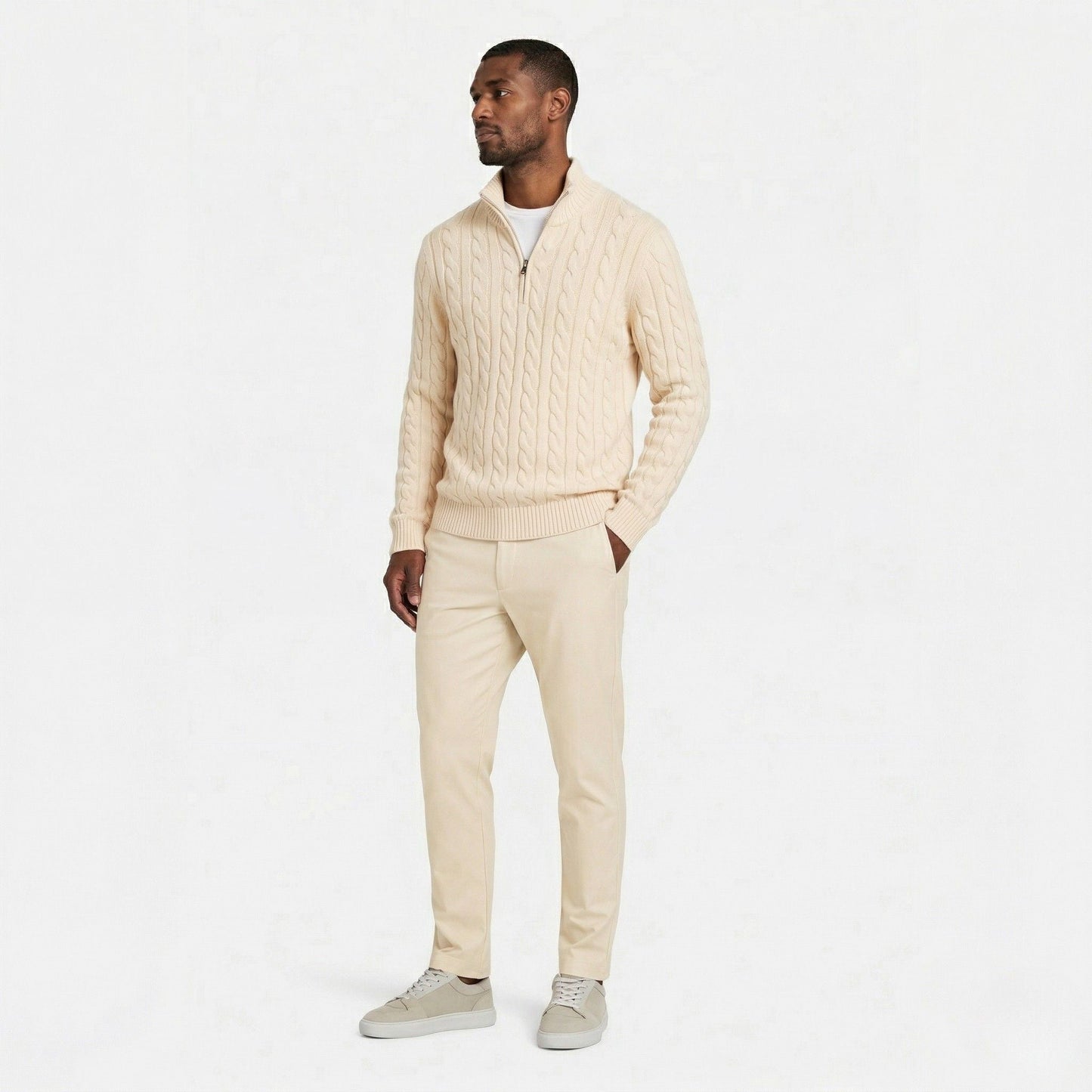 Orvani | Soft Knit Half Zip Sweater Smart Casual