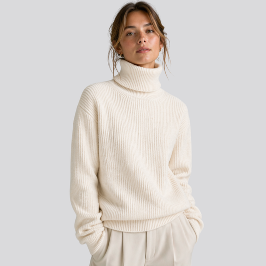 Sylvette | Oversized Merino Wool Turtleneck Sweater