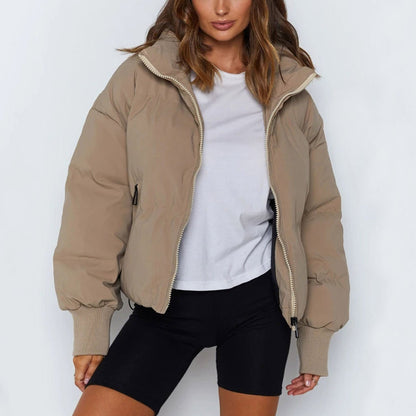 Zuri | Stand Collar Cropped Puffer Jacket