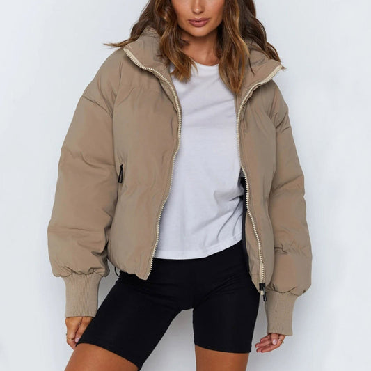 Zuri | Stand Collar Cropped Puffer Jacket