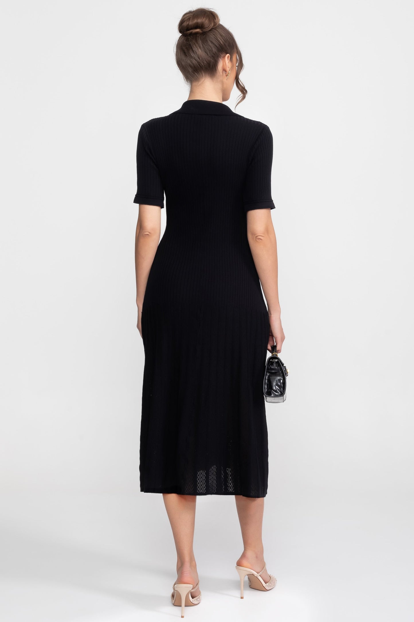 Tess | Peter Pan Collar Knit Midi Dress