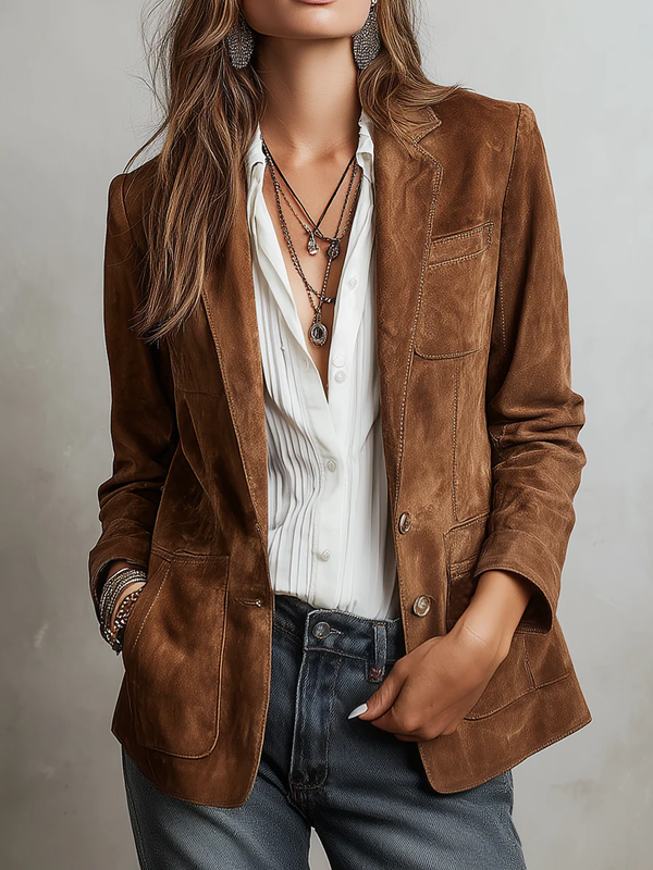 Odile | Button-Down Suede Blazer