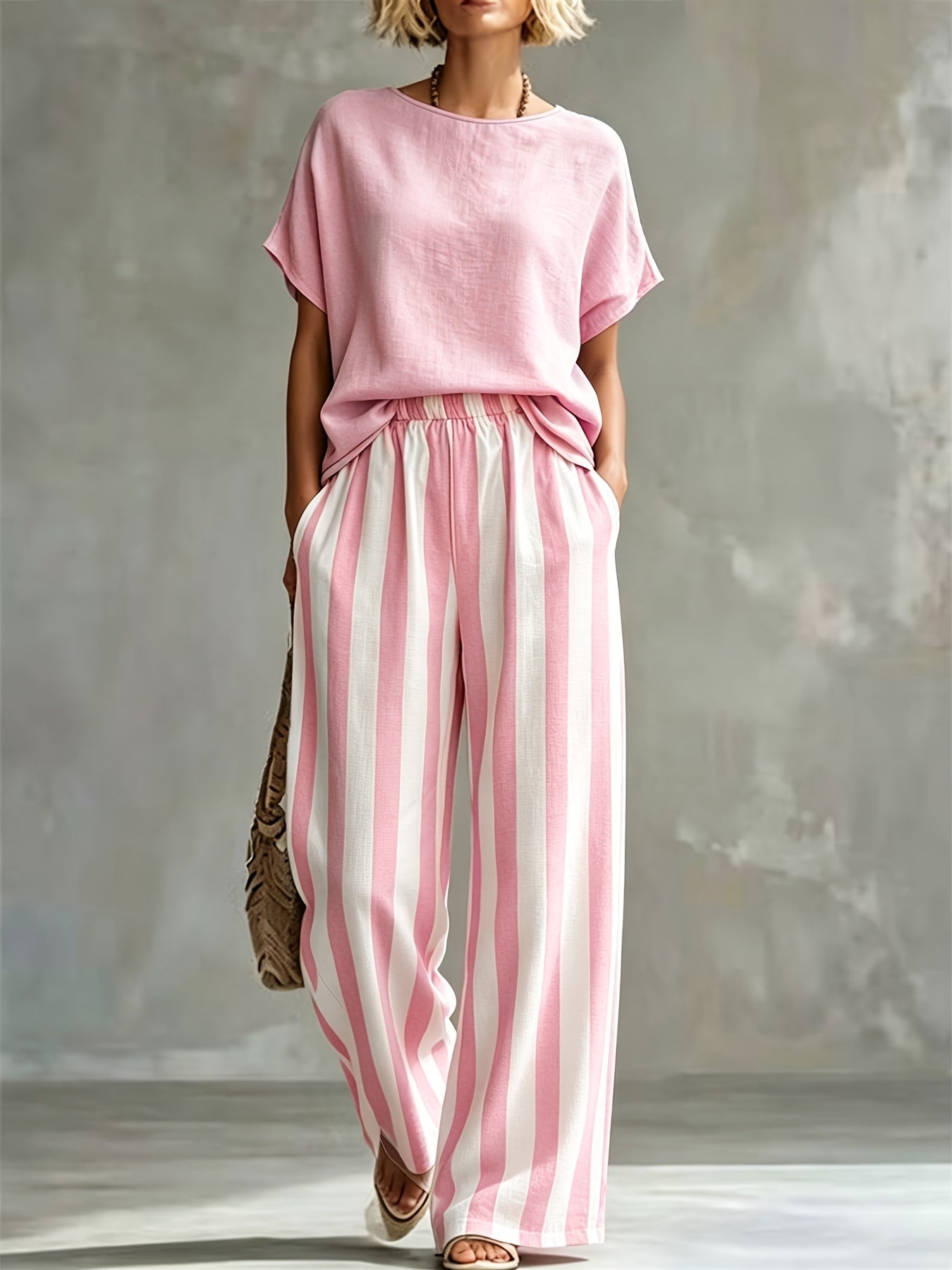 Marguerite | Women's Striped Wide Leg Co-ord Set