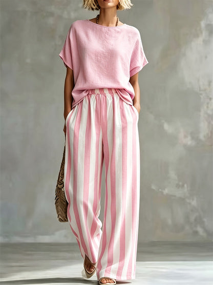 Marguerite | Women's Striped Wide Leg Co-ord Set