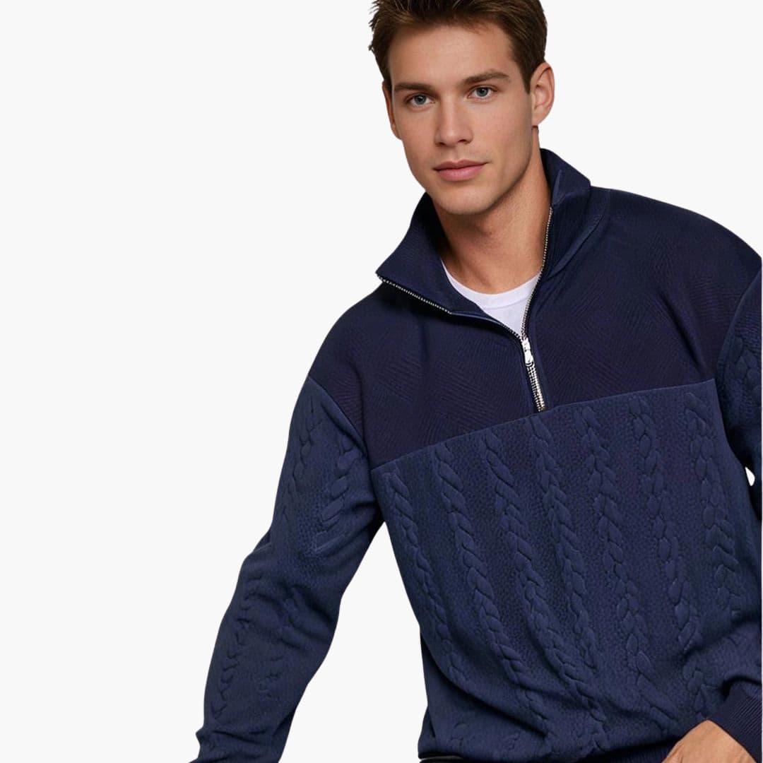Theo | Men's Half-Zip Cable Knit Sweater