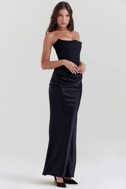Selvienne | Strapless Satin Formal Gown