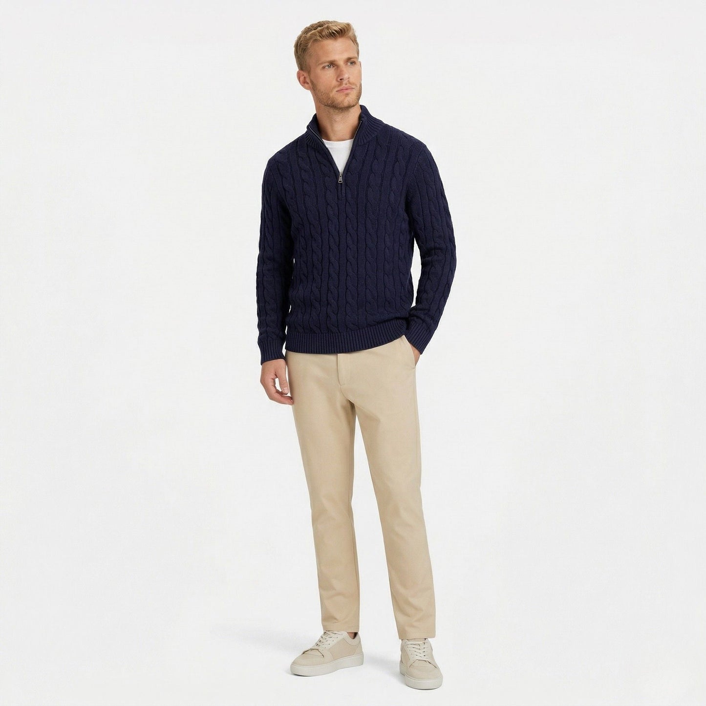 Orvani | Soft Knit Half Zip Sweater Smart Casual