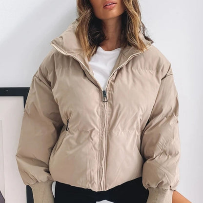 Zuri | Stand Collar Cropped Puffer Jacket