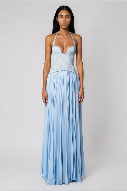 Aurore | Corset Bodice Lace-Up Maxi Gown