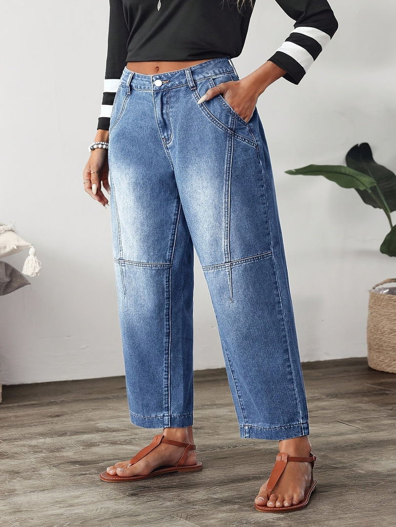 Mireille | High Waist Barrel Leg Jeans