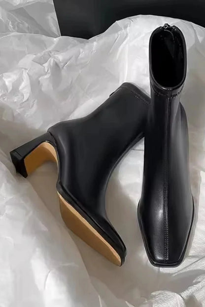 Virella | Elegant Ankle Boots Block Heel
