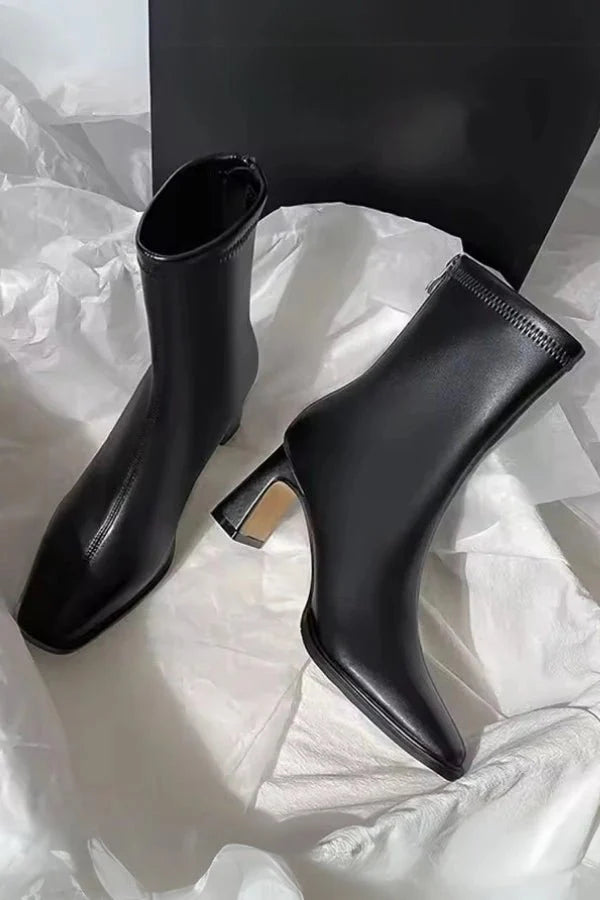 Virella | Elegant Ankle Boots Block Heel