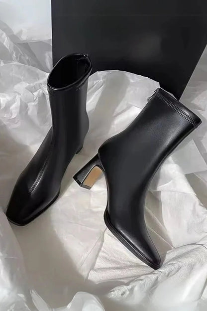 Virella | Elegant Ankle Boots Block Heel