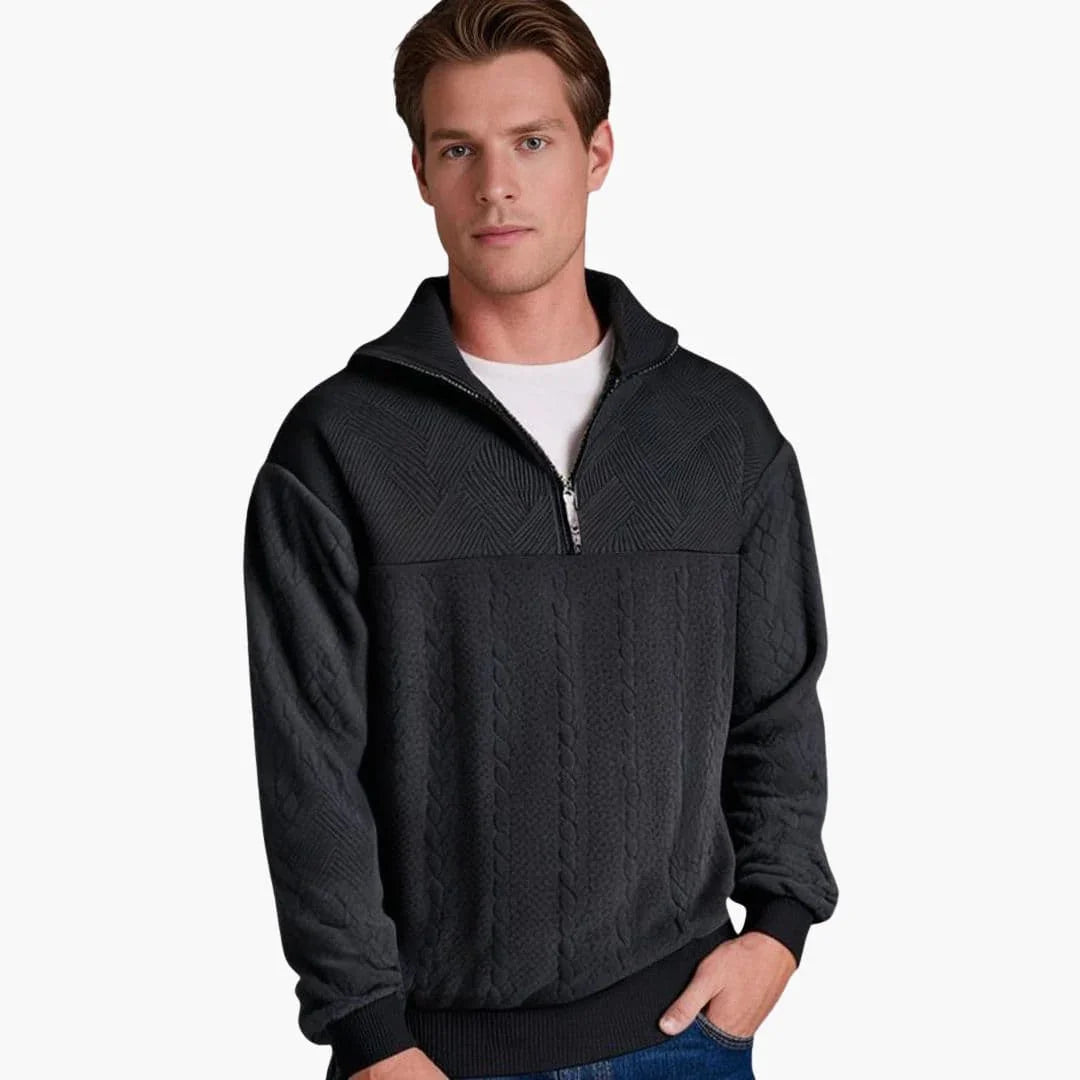 Theo | Men's Half-Zip Cable Knit Sweater