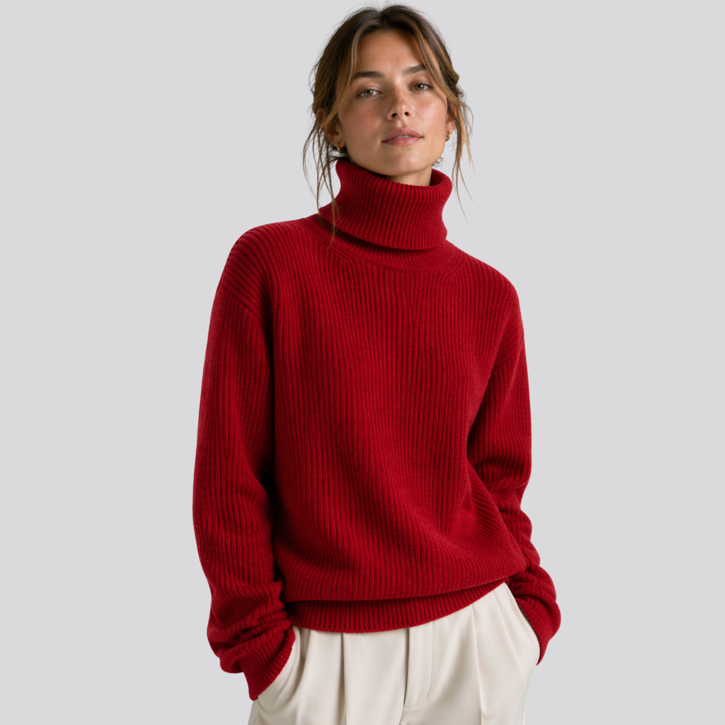 Sylvette | Oversized Merino Wool Turtleneck Sweater