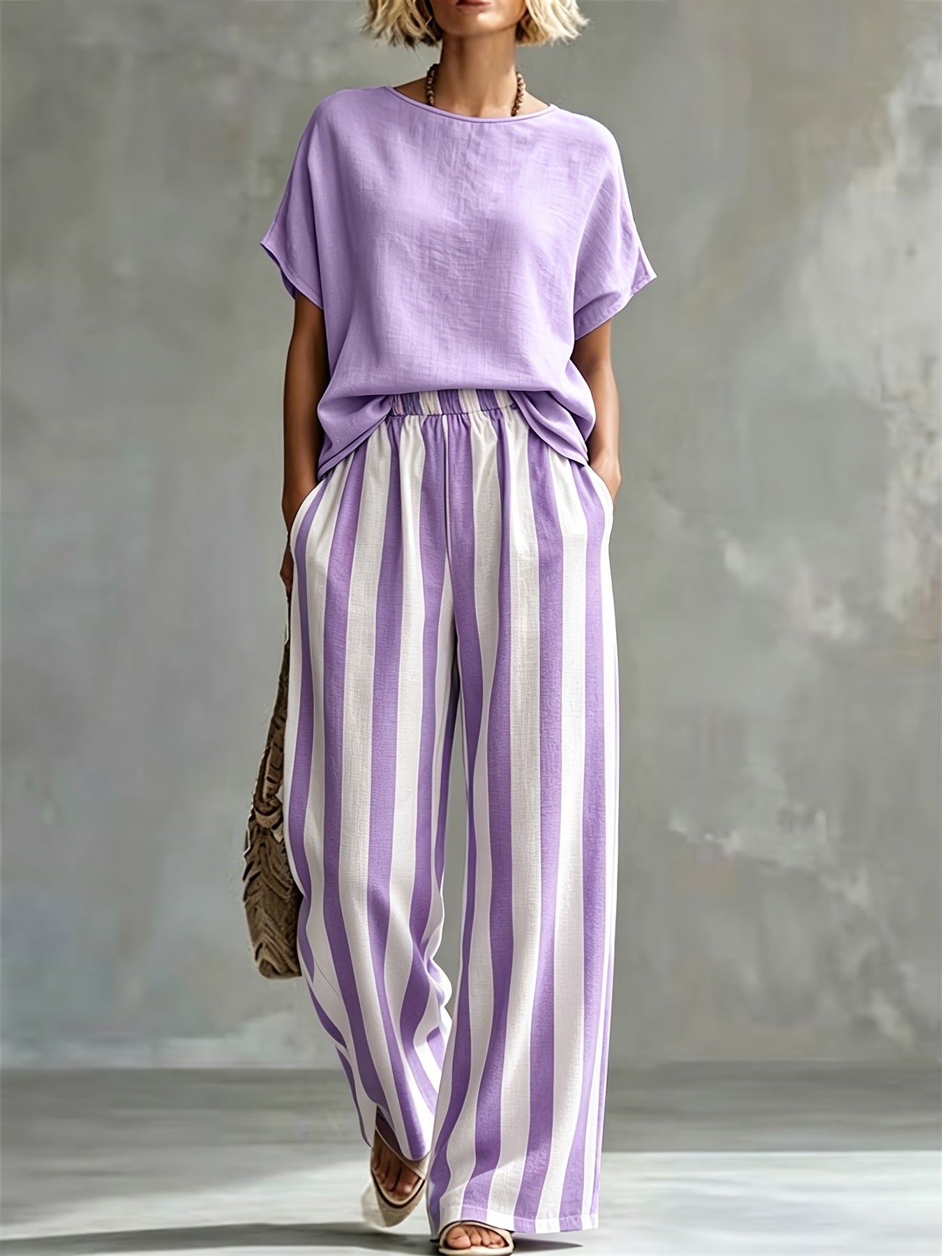Marguerite | Women's Striped Wide Leg Co-ord Set