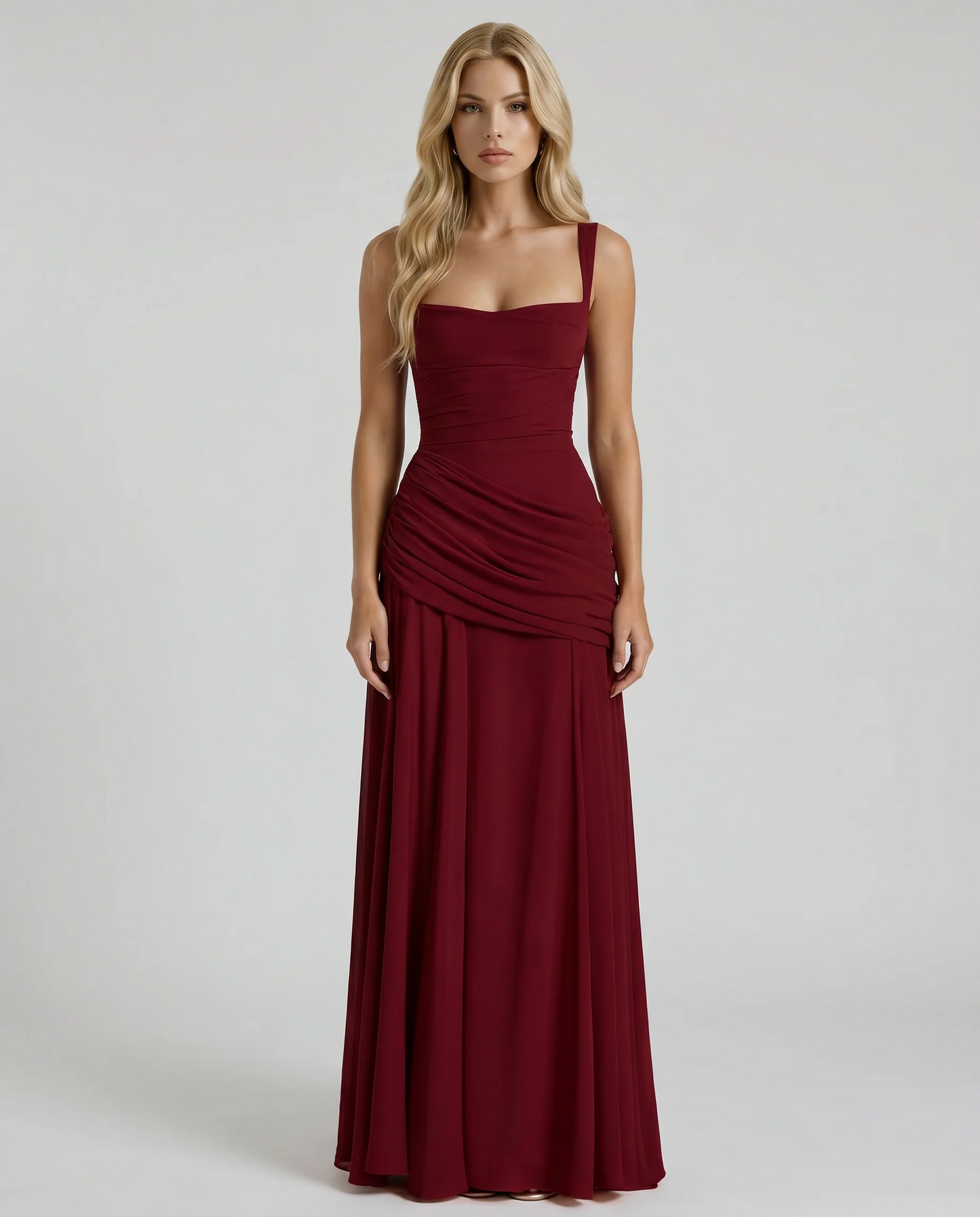 Henriette | Sleeveless Ruched Bodycon Maxi Dress