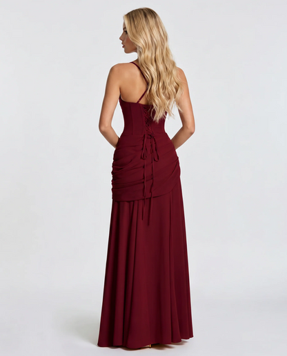 Henriette | Sleeveless Ruched Bodycon Maxi Dress
