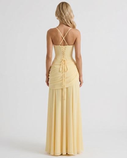 Henriette | Sleeveless Ruched Bodycon Maxi Dress