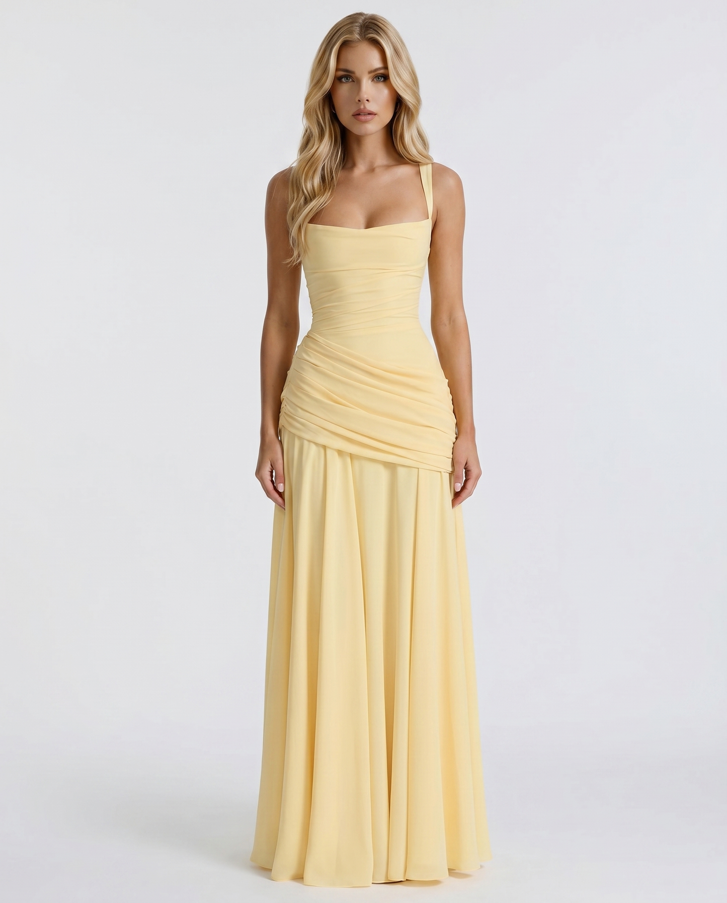Henriette | Sleeveless Ruched Bodycon Maxi Dress