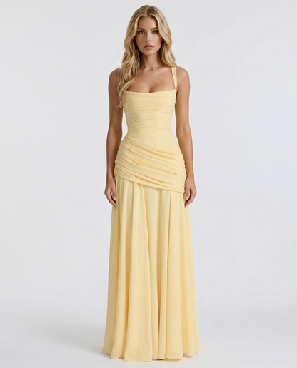 Henriette | Sleeveless Ruched Bodycon Maxi Dress