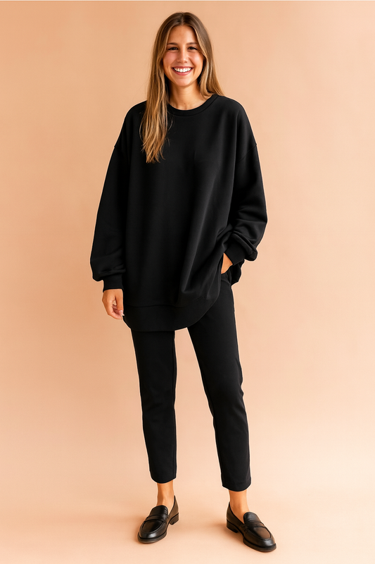 Ines | Oversized Longline Knit Pullover Sweater
