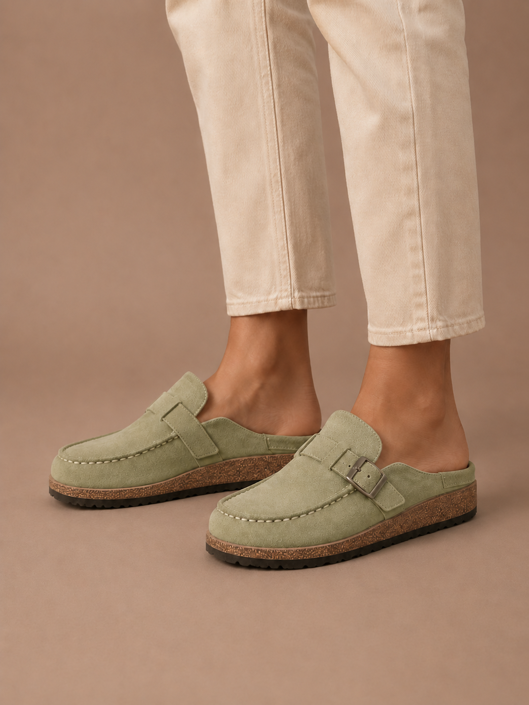 Victoire | Suede Buckle Mule Clogs