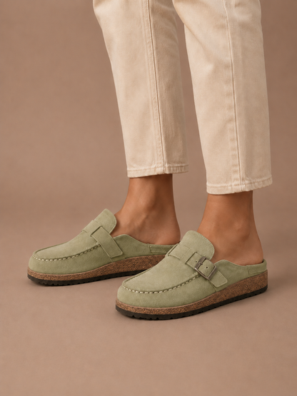 Victoire | Suede Buckle Mule Clogs