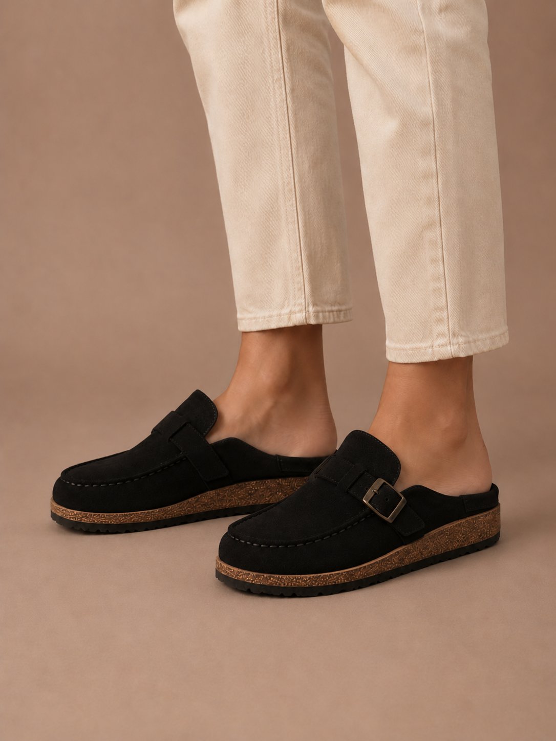 Victoire | Suede Buckle Mule Clogs