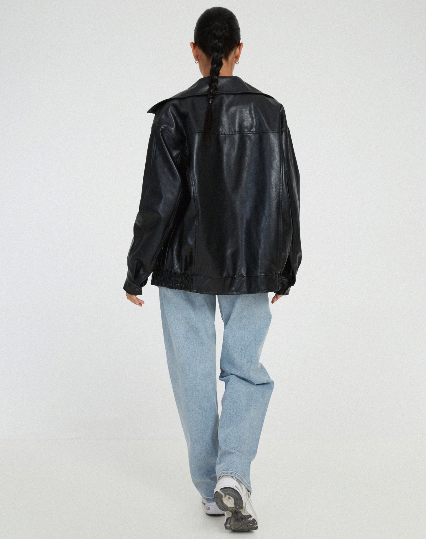 Aurelia | Effortless Leather Bomber Jacket Relaxed Fit
