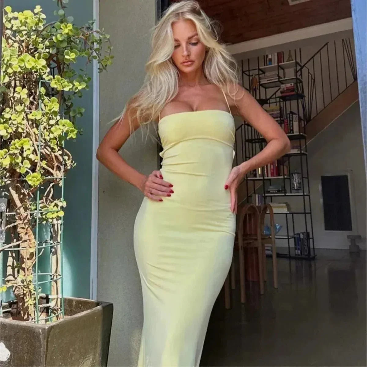 Apolline | Bodycon Backless Maxi Dress
