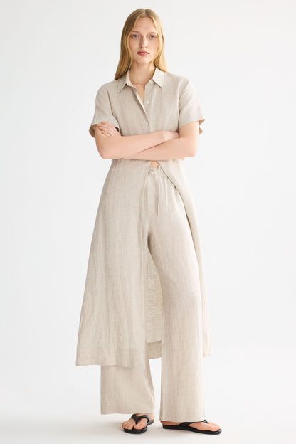 Brigitte | Classic Linen Maxi Dress