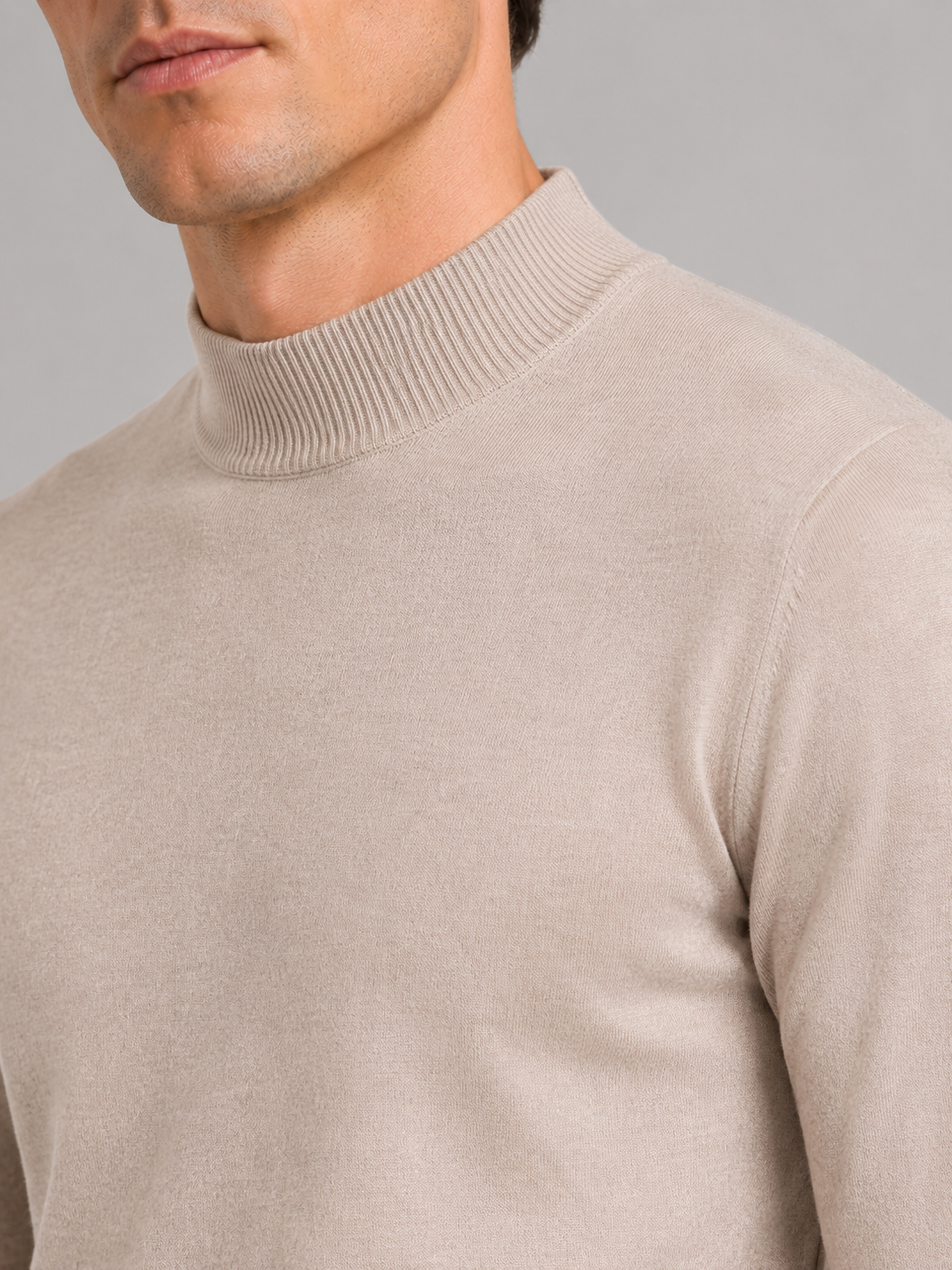 Henri | Slim Fit Mock Neck Knit Sweater