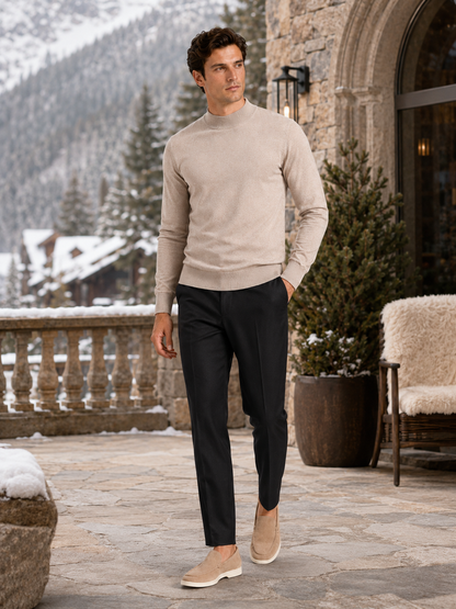 Henri | Slim Fit Mock Neck Knit Sweater