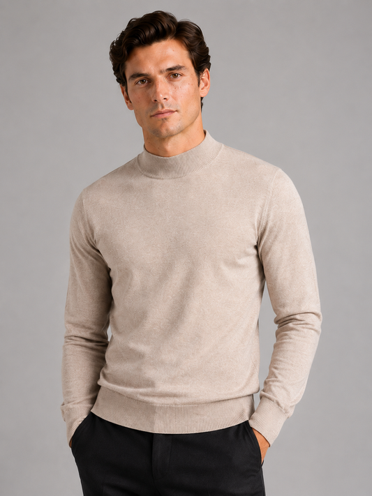 Henri | Slim Fit Mock Neck Knit Sweater