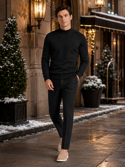 Henri | Slim Fit Mock Neck Knit Sweater