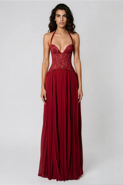 Aurore | Corset Bodice Lace-Up Maxi Gown