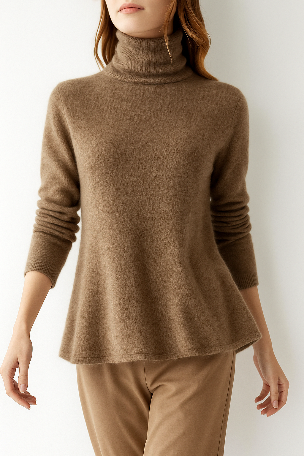 Mathilde | Cashmere Blend Slim Turtleneck Sweater
