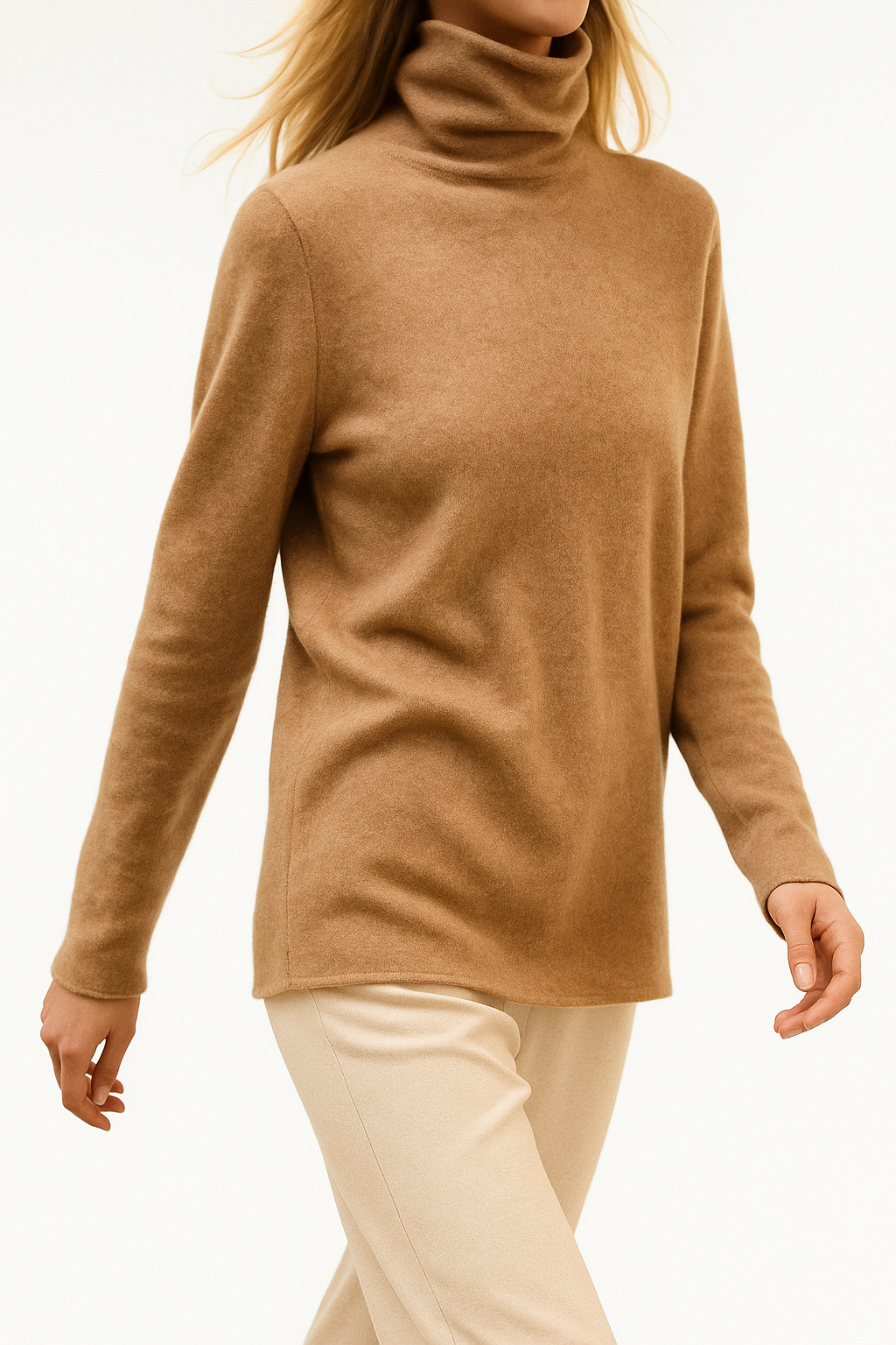 Mathilde | Cashmere Blend Slim Turtleneck Sweater
